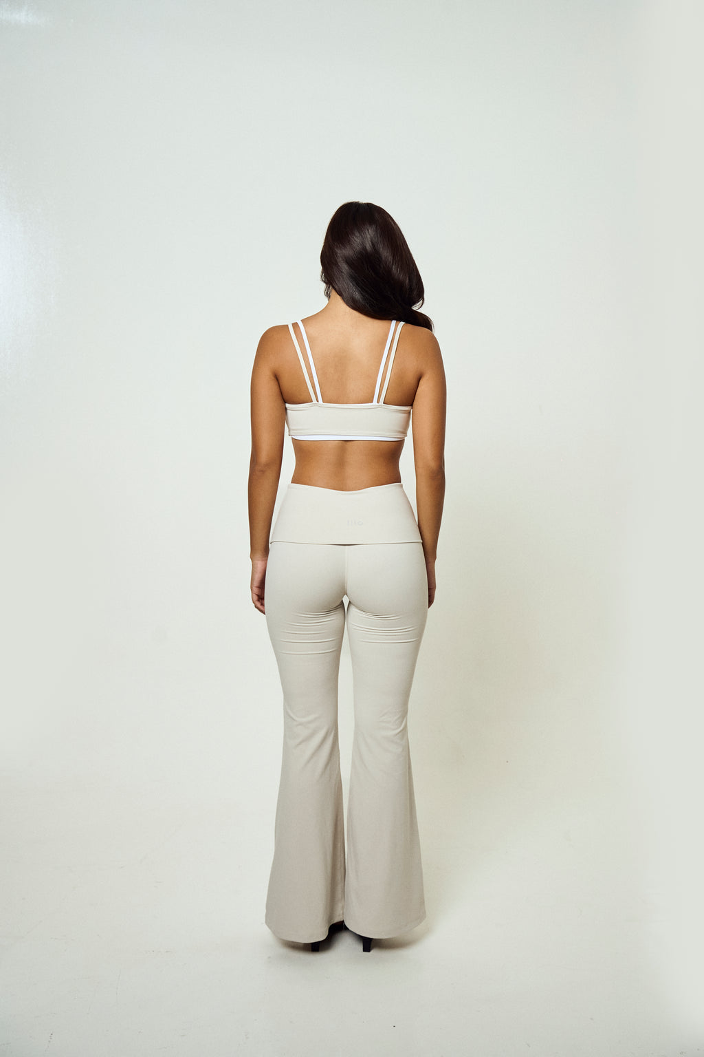 Archive 02 Fold-over Flared Pants - Cream