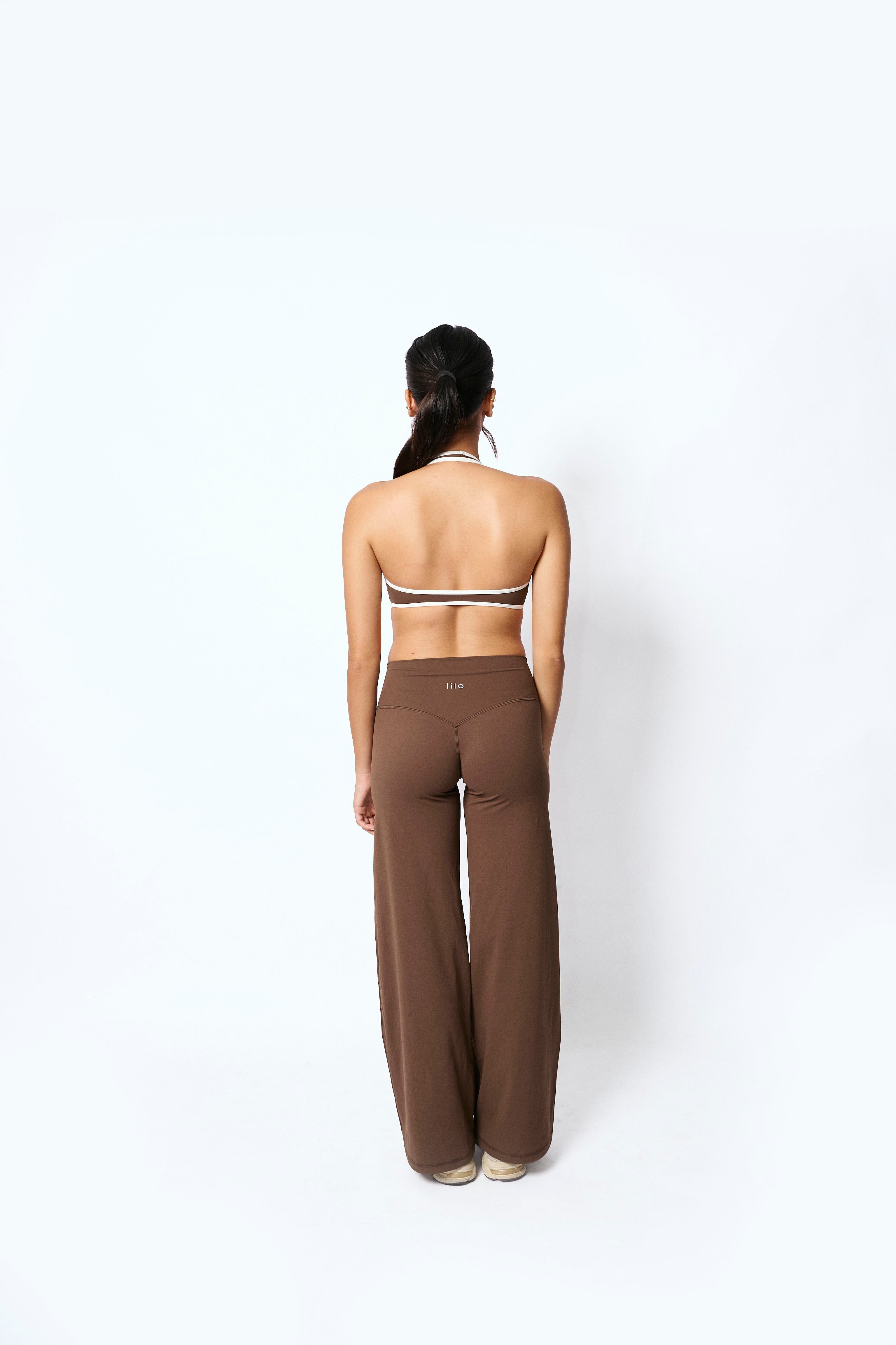 Archive Halter Sports Bra - Espresso Brown