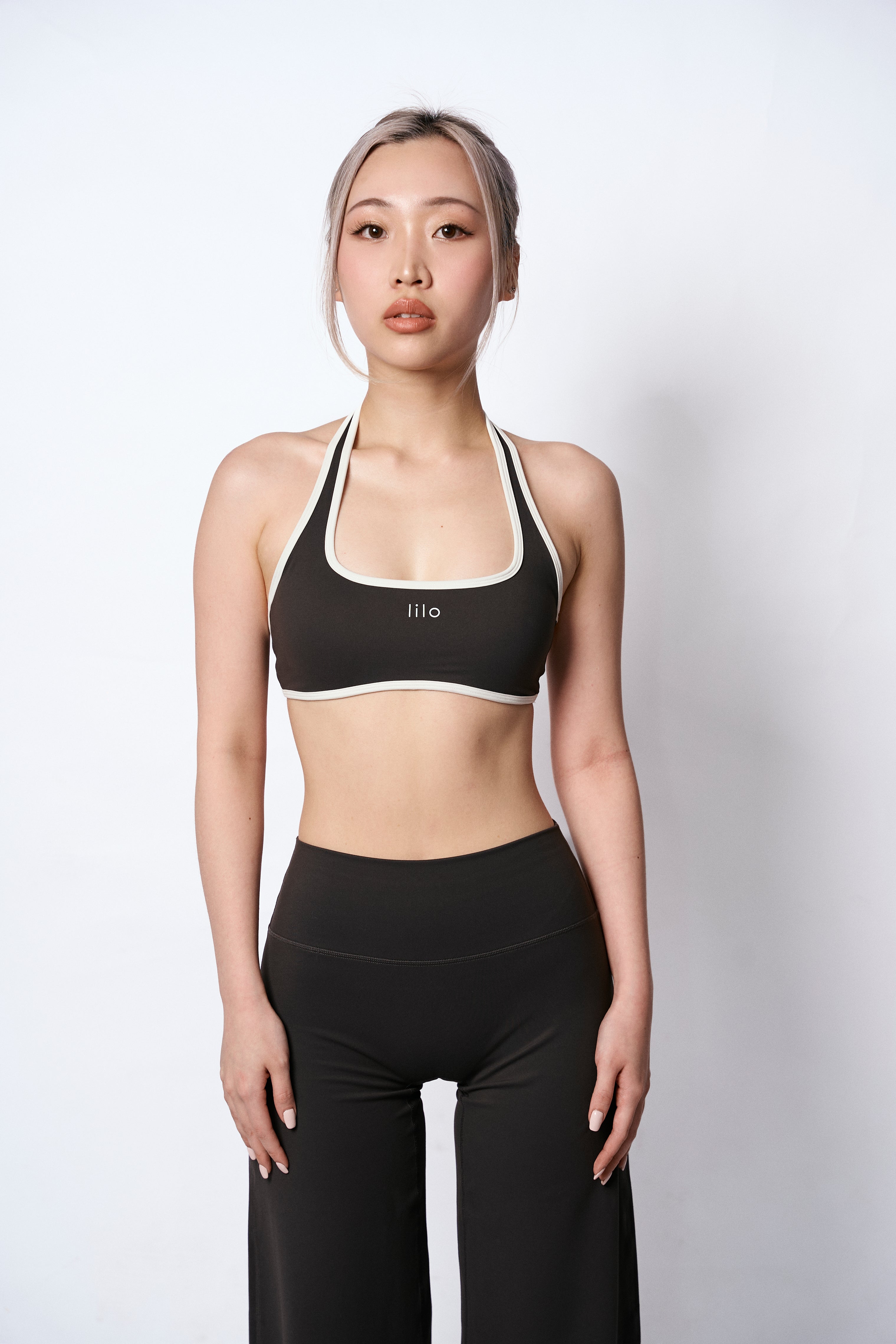 Archive Halter Sports Bra - Lilo Gray