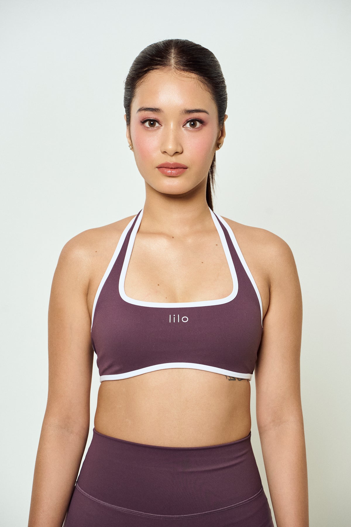 Archive Halter Sports Bra - Series Plum